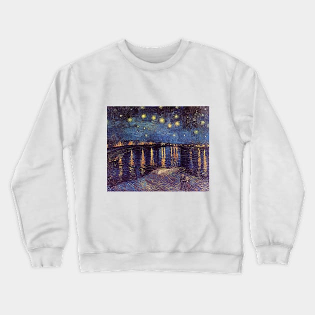 Starry Night Over the Rhone by Vincent Van Gogh Crewneck Sweatshirt by Naves